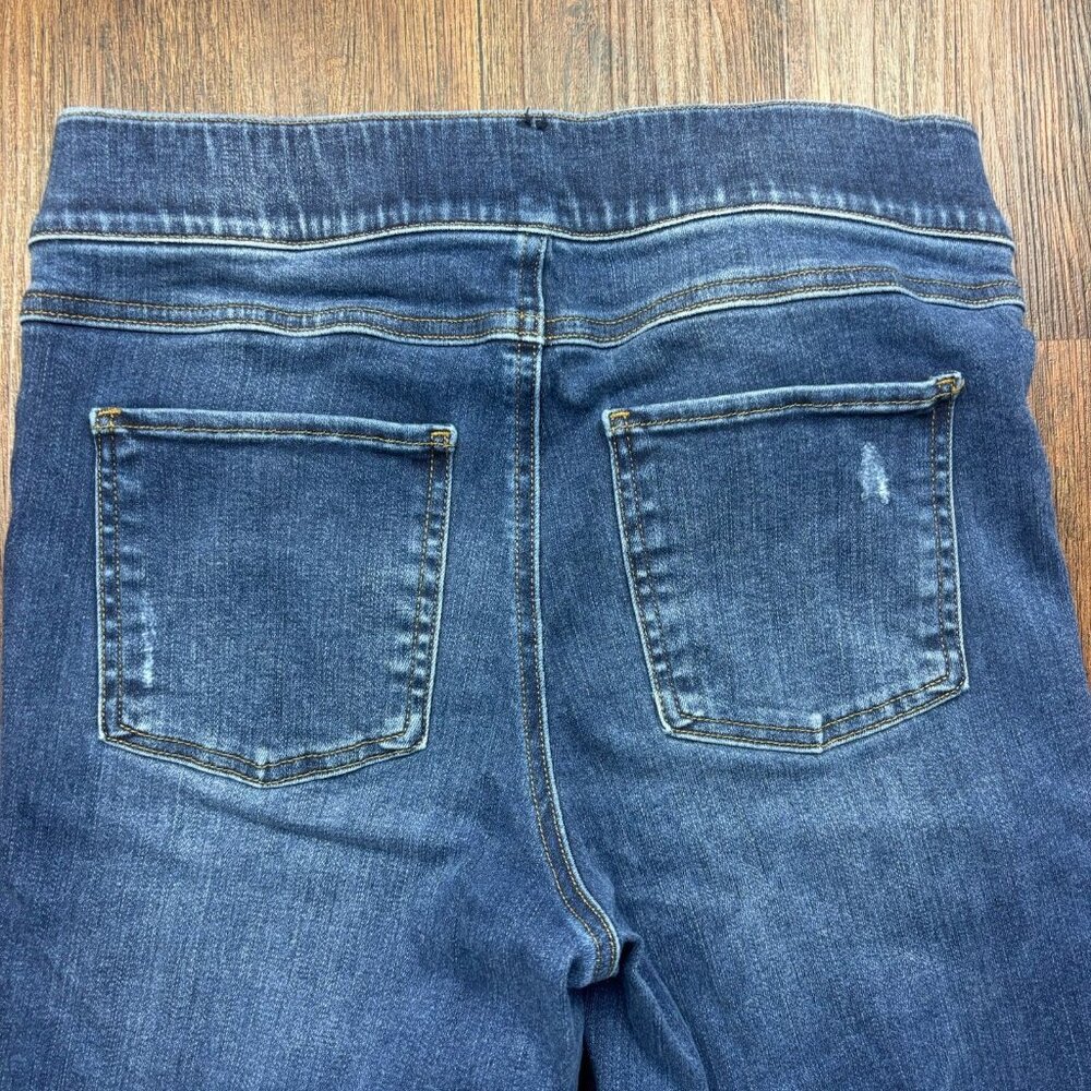 Spanx Skinny Pull On Jeans Medium Wash Distressed Women’s Size Medium - Picture 4 of 11